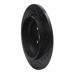 Volvo V70 Brake Rotor (1) - Rear Left - R1 Concepts - Drilled & Slotted - Black - `99-`09